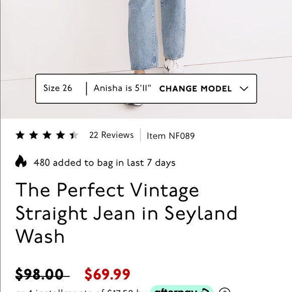 The Perfect Vintage Straight Jean in Seyland Wash - Picture 2 of 5